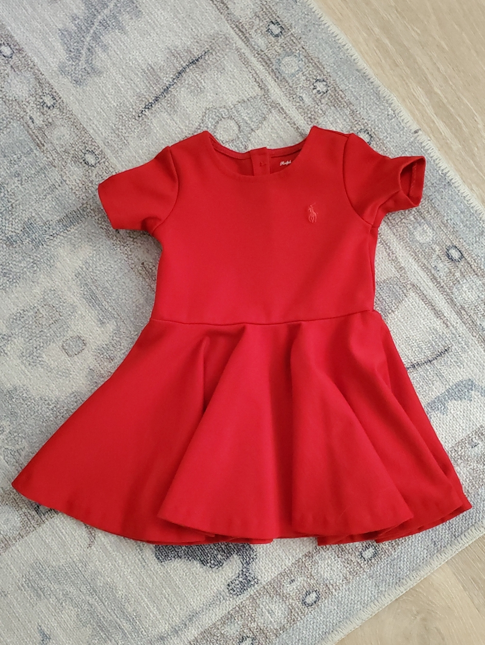 Ralph Lauren Baby Girls Red Short Sleeve Skater Dress Sz18m